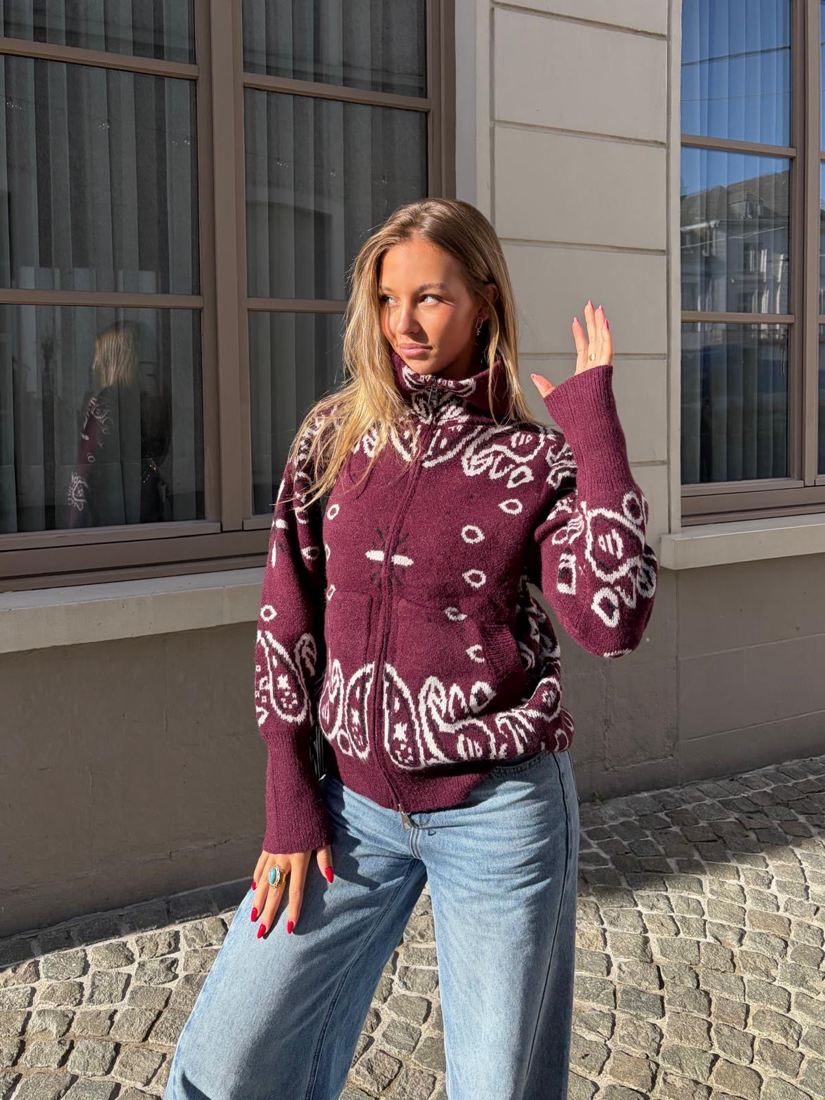 Gilet bordeaux - BELLA