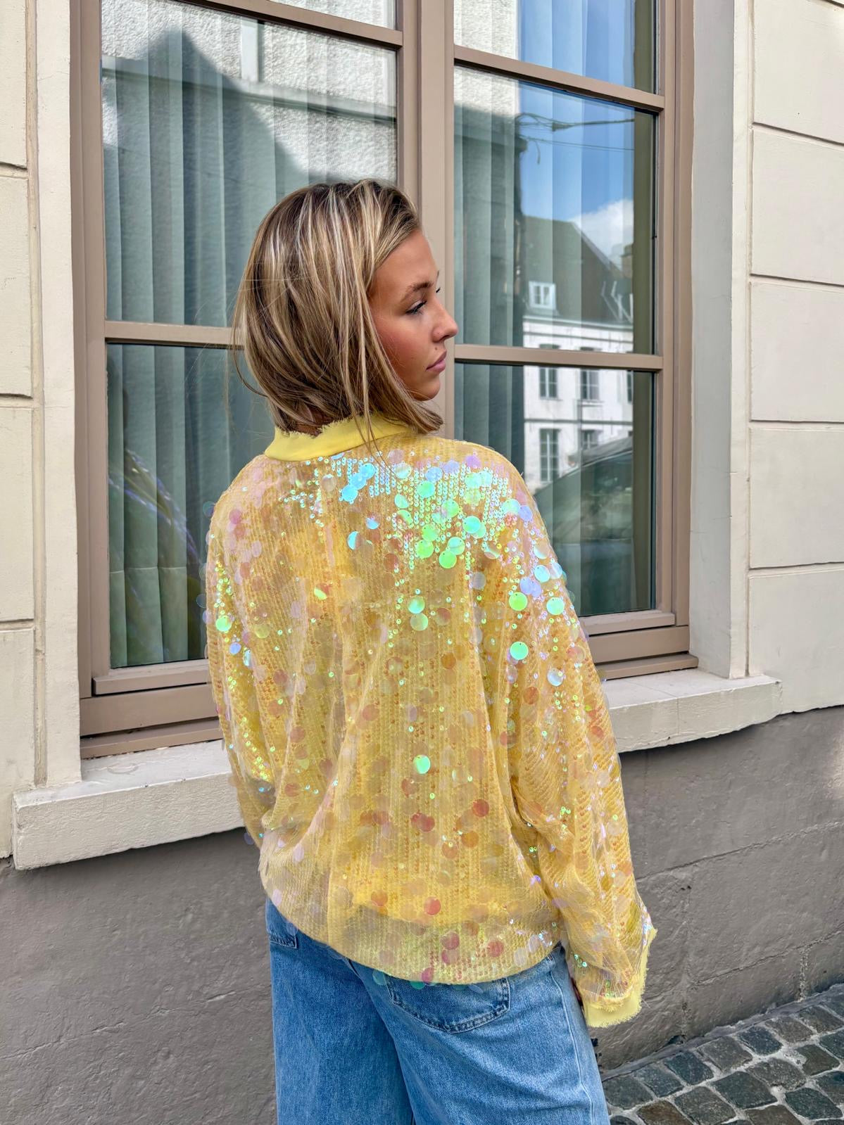 Blouse jaune - STRASS