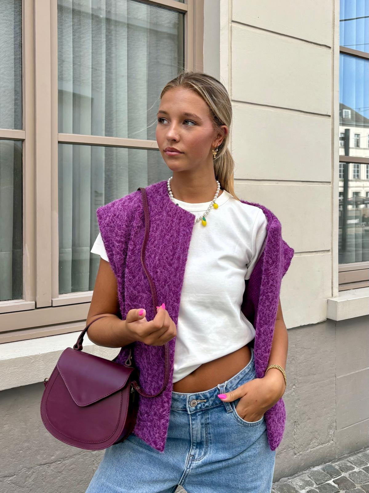Gilet mauve - CARLA