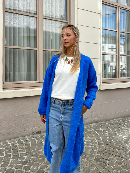Long gilet bleu - MAYA