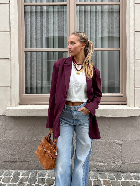 Blazer bordeaux - ASYMÉTRIQUE
