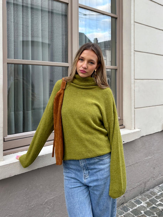 Col roulé vert - DONA