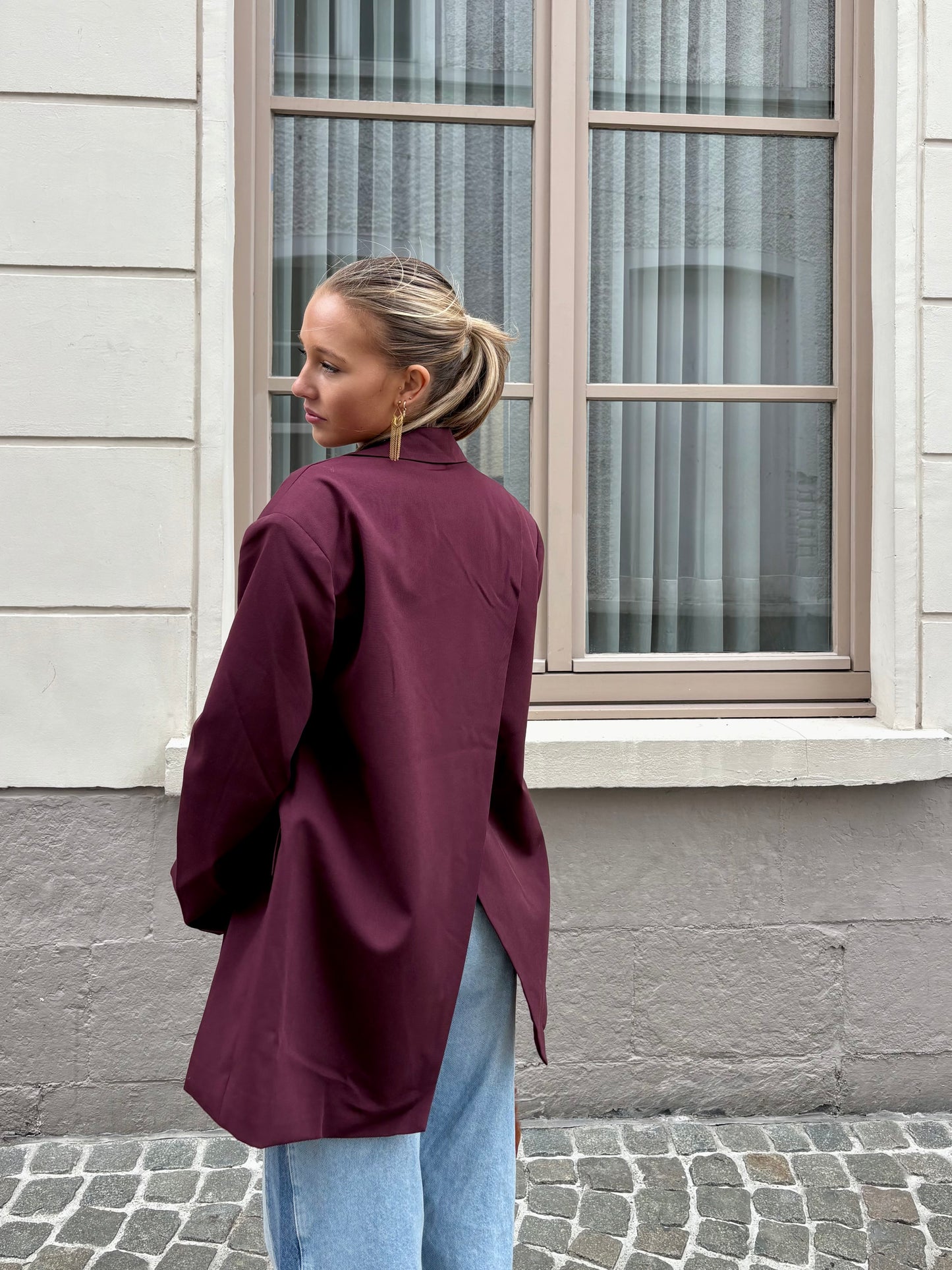 Blazer bordeaux - ASYMÉTRIQUE