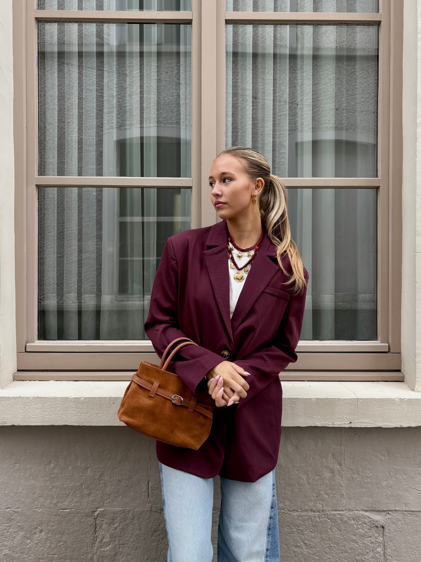 Blazer bordeaux - ASYMÉTRIQUE