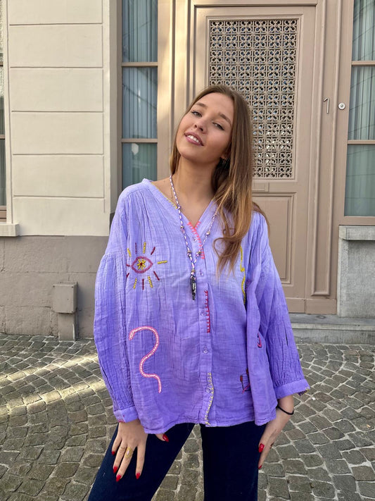 Chemisier mauve - SASKIA