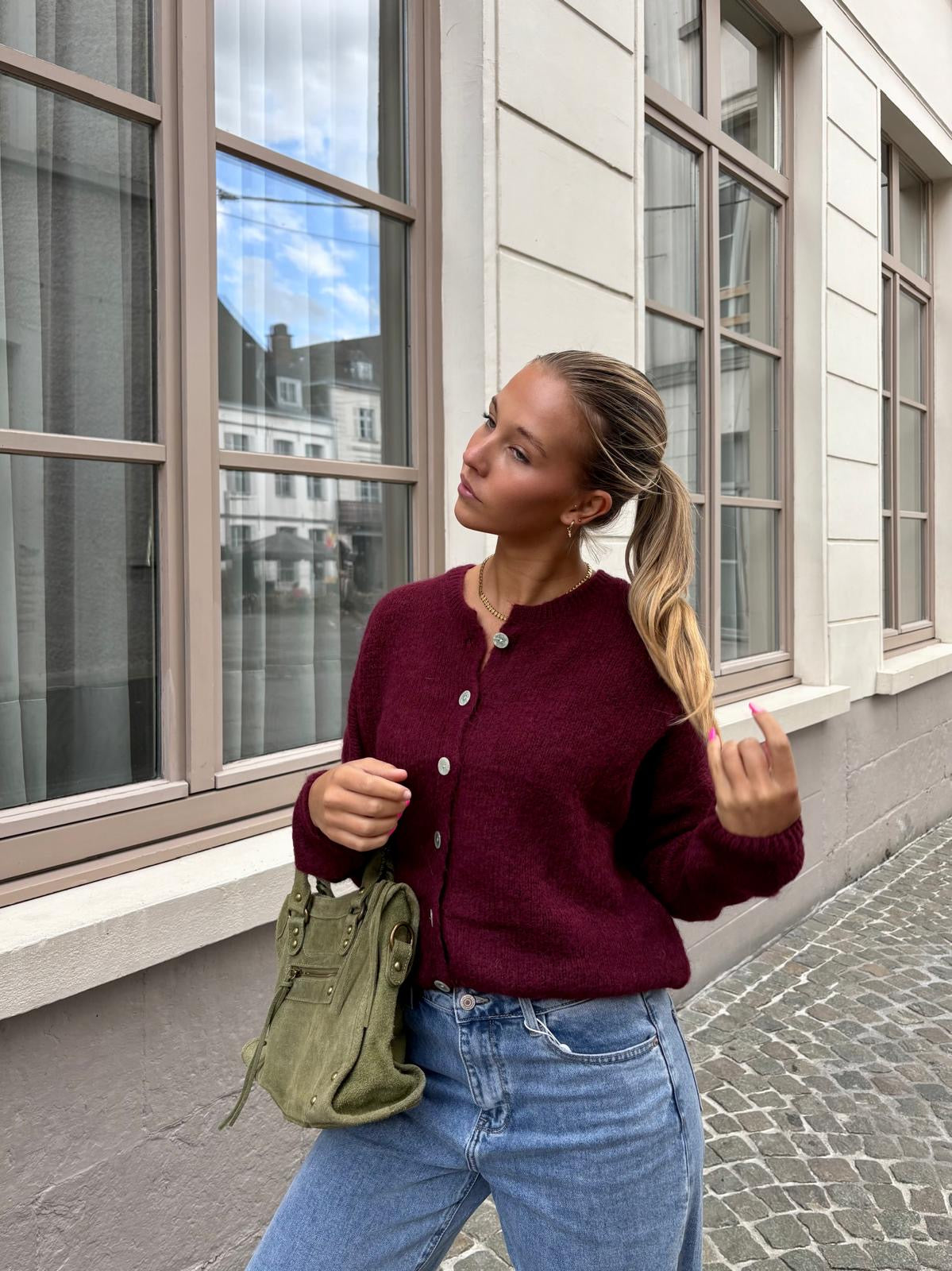 Gilet bordeaux - LUCIE