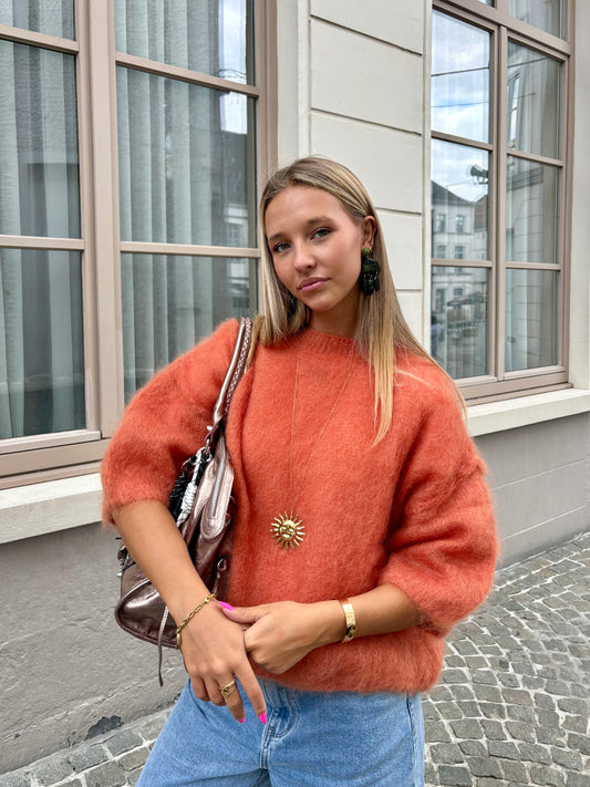 Rust-colored sweater - ANDREA