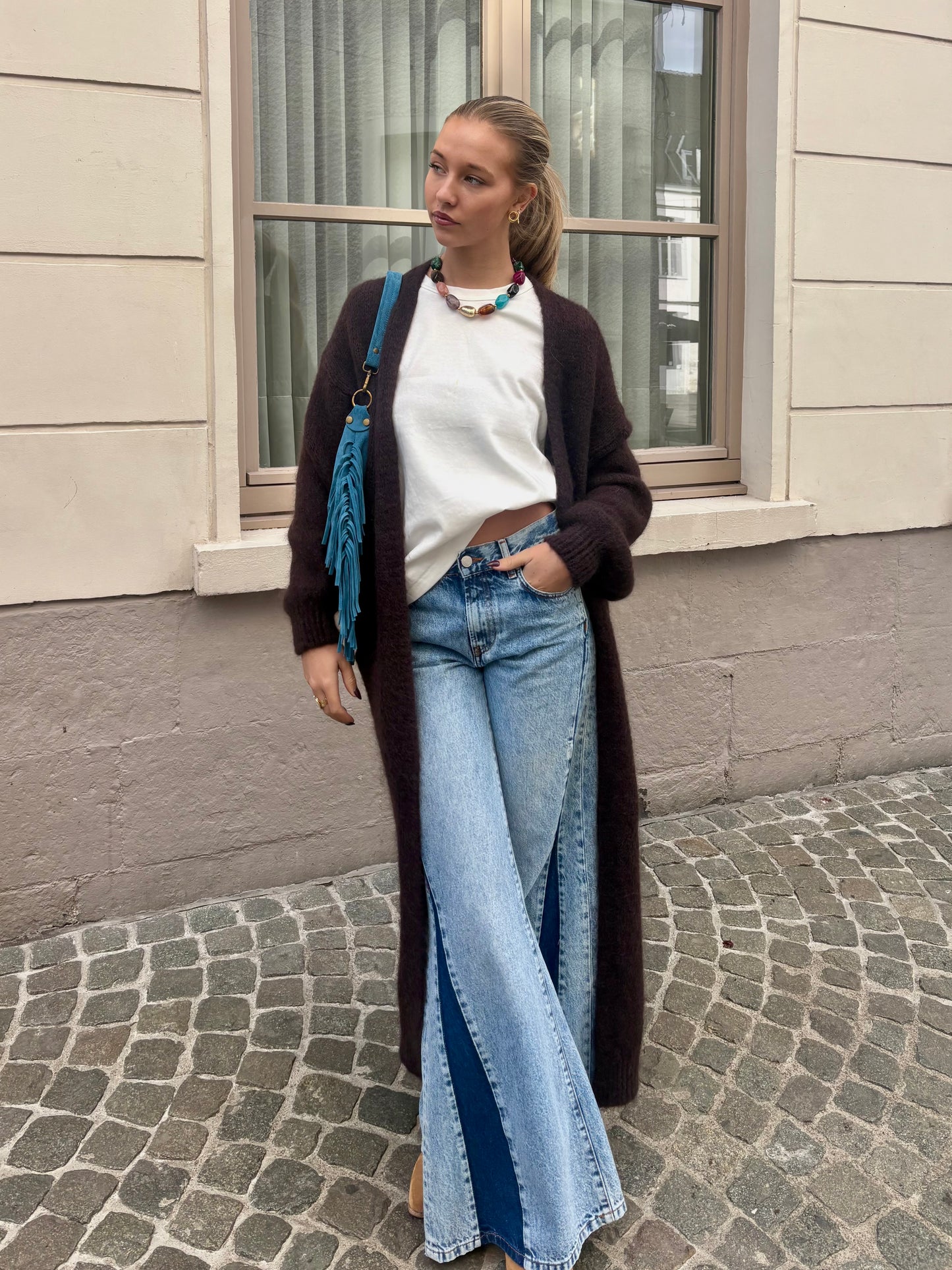 Long gilet marron - MALI