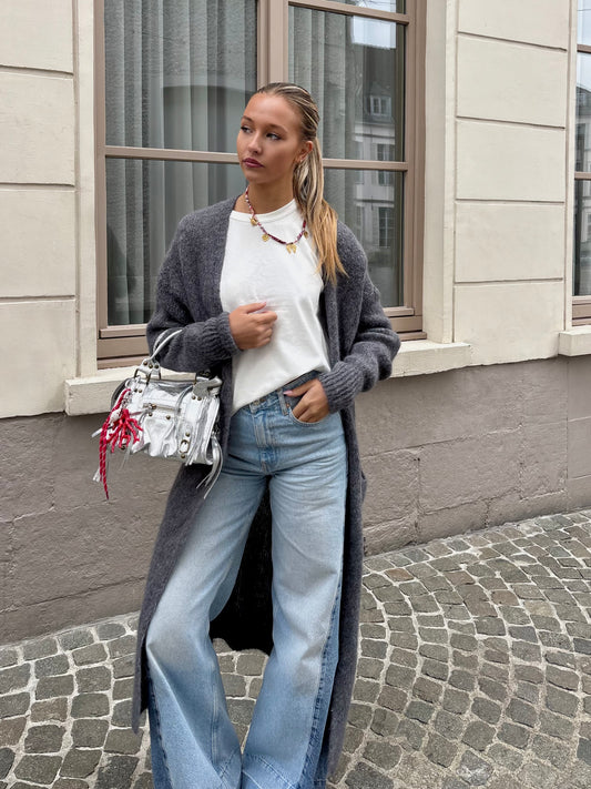 Long gilet gris - MAYA