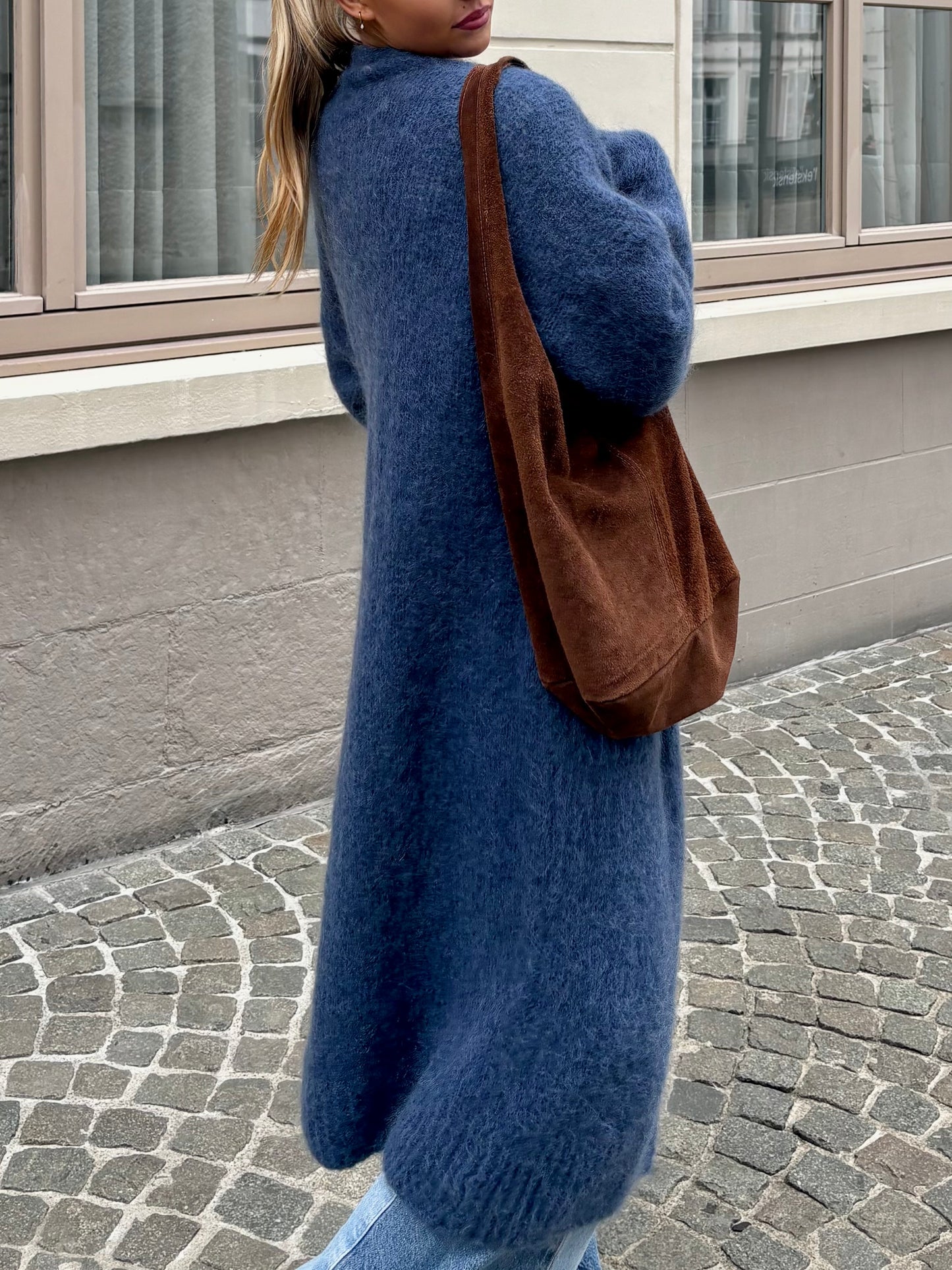 Long gilet bleu - MAYA