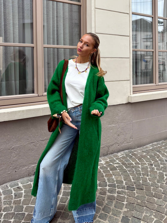 Long gilet vert - MAYA