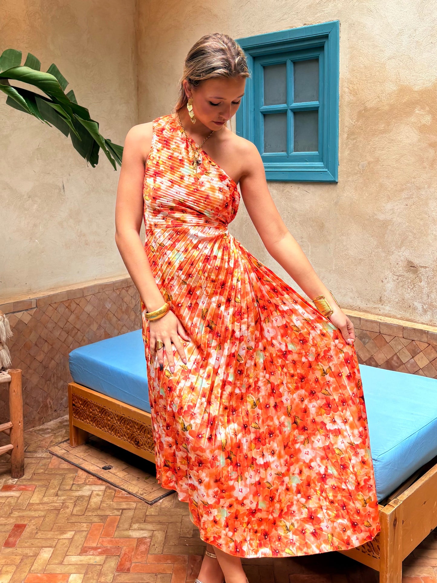 Robe à fleurs orange - TESS