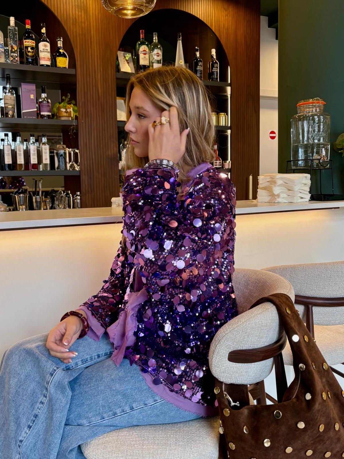 Blouse mauve - STRASS