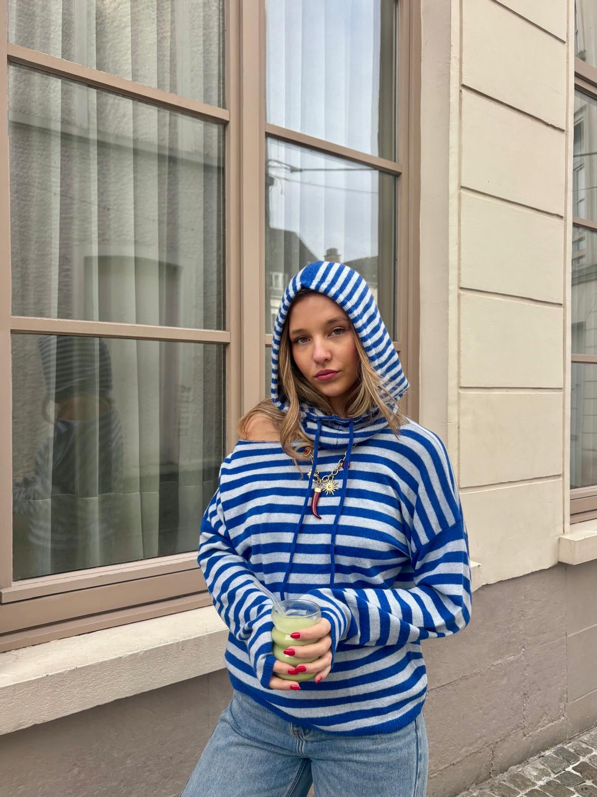 Pull + Cagoule bleu - BULLE