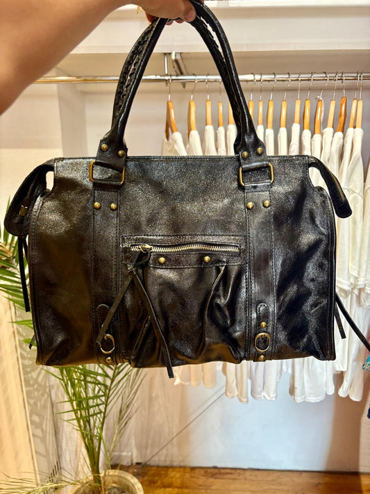 Sac noir brillant - NINA