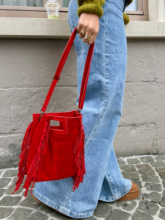 Sac rouge (daim) - MARTINE