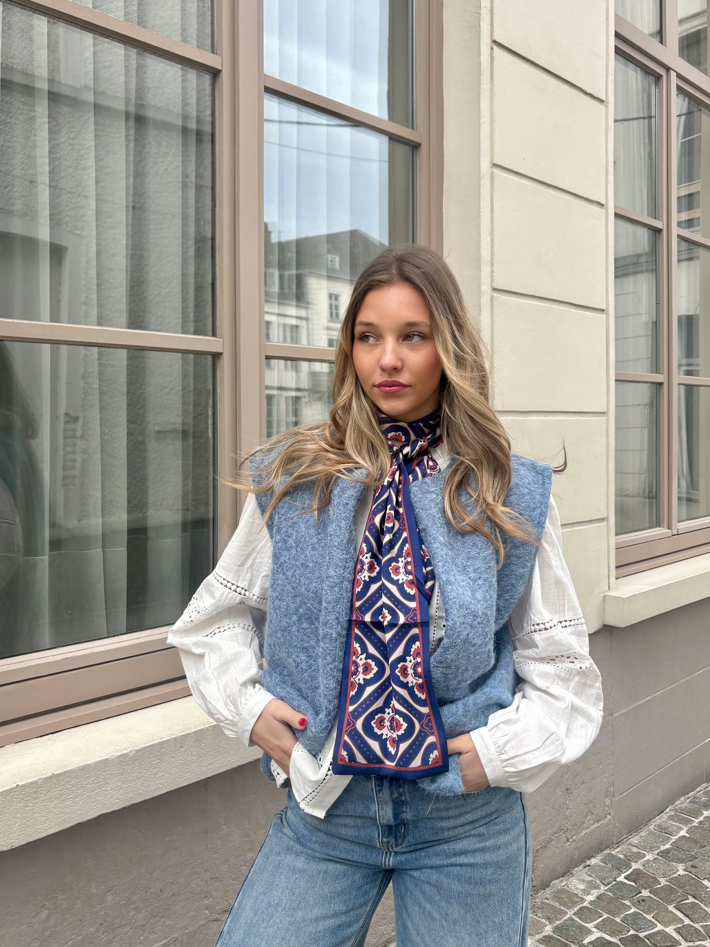 Gilet bleu gris - CARLA