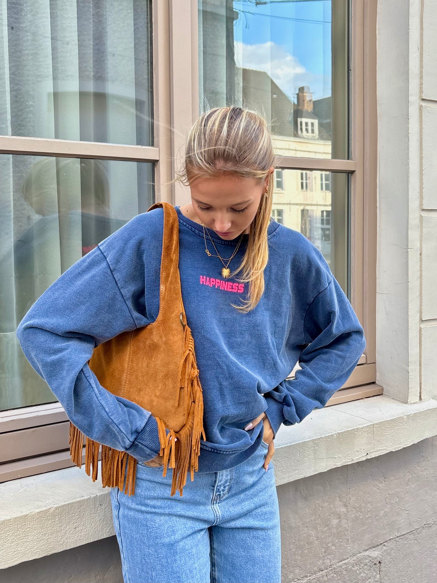 Sweat bleu - HAPPINESS