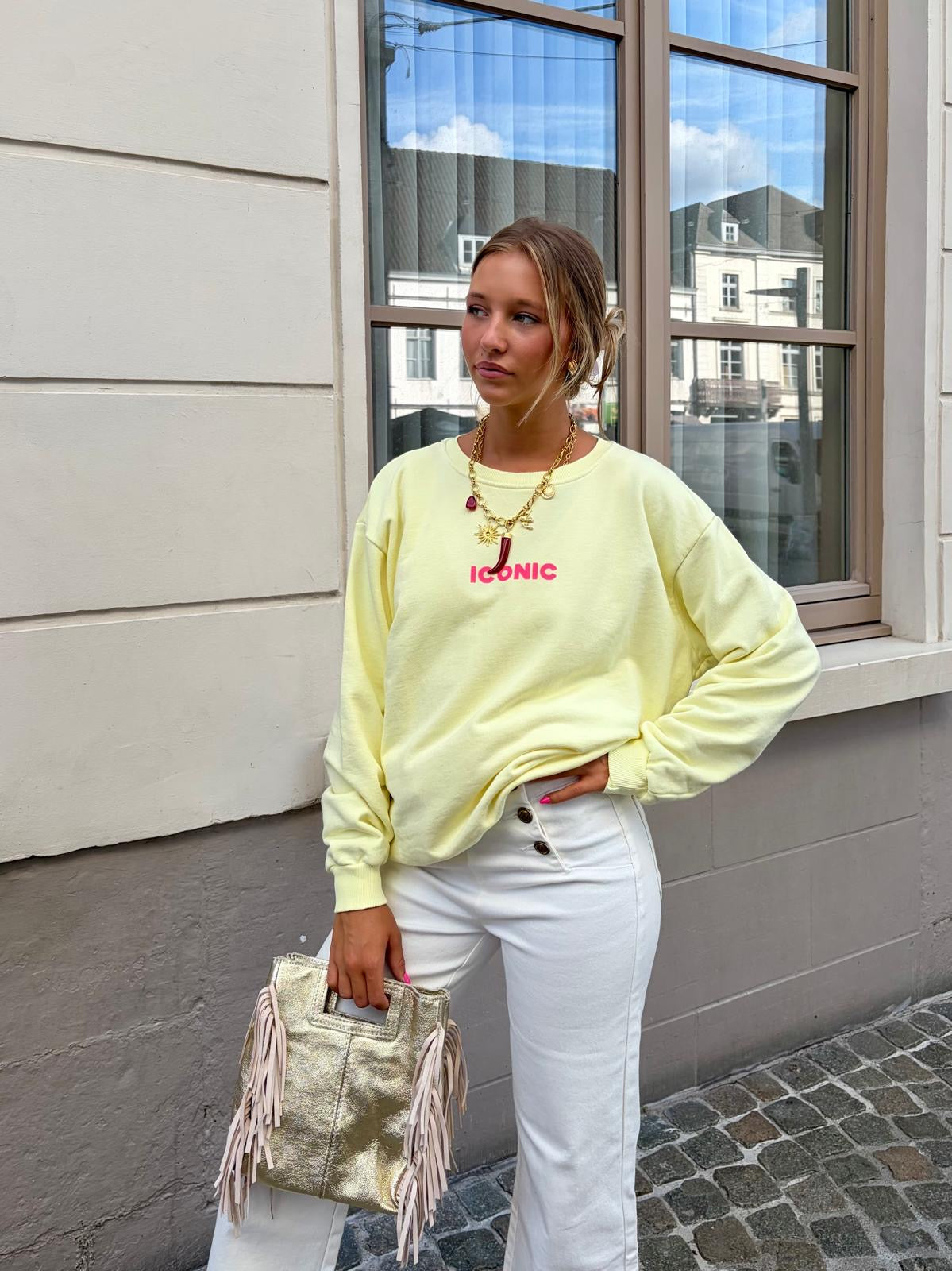 Sweat jaune pâle - ICONIC