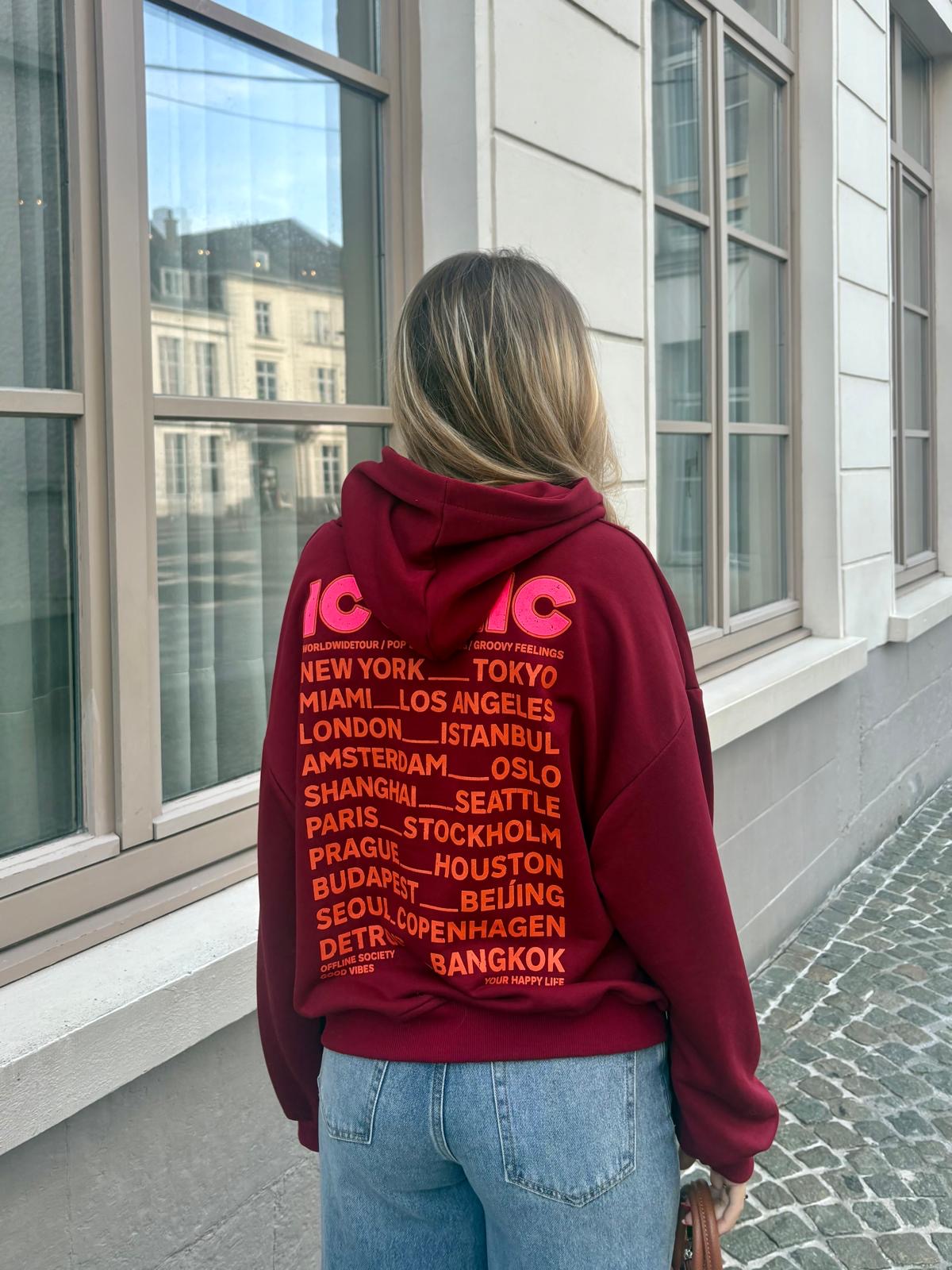Sweat-shirt bordeaux - ICONIC