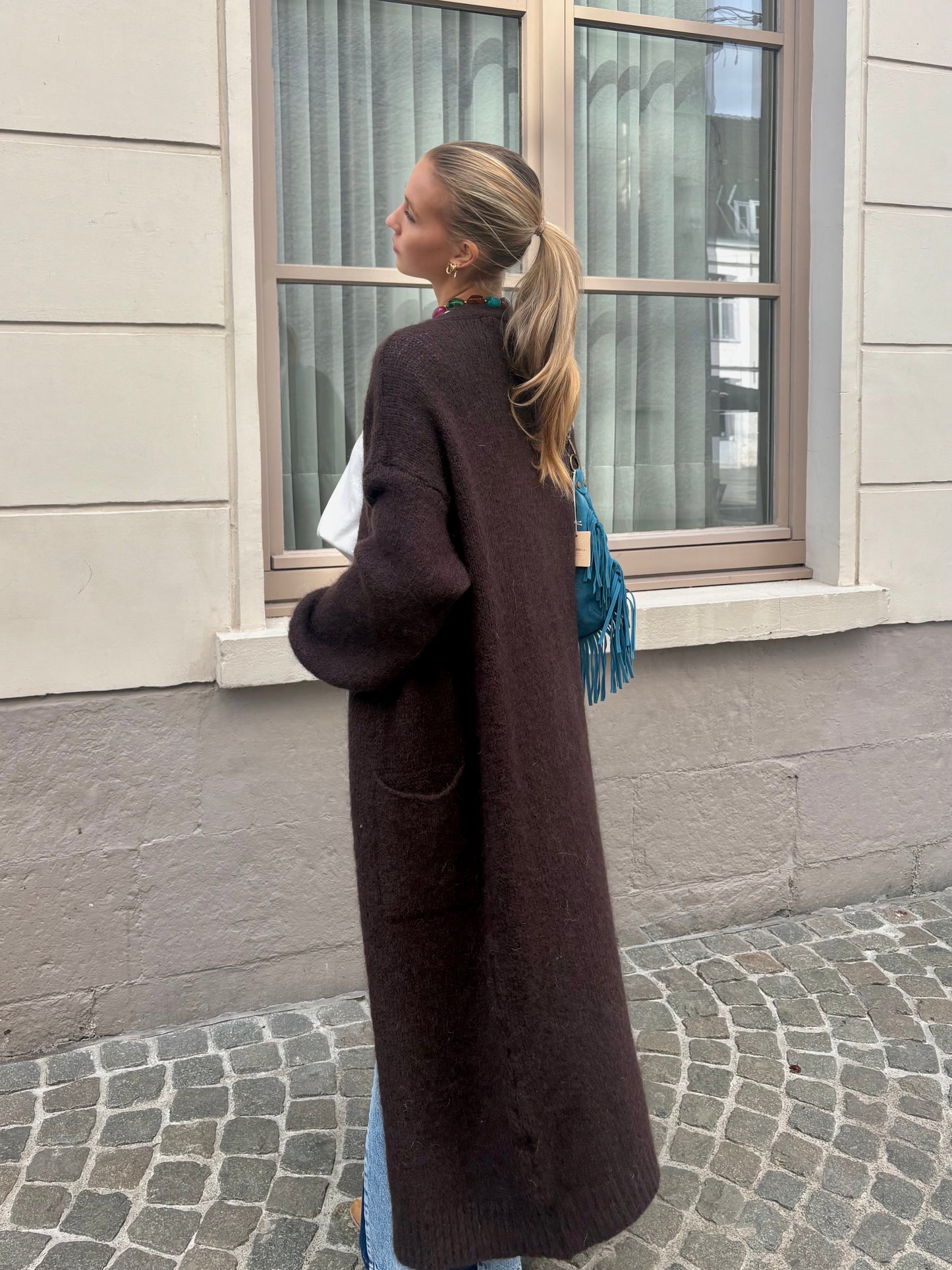 Long gilet marron - MALI