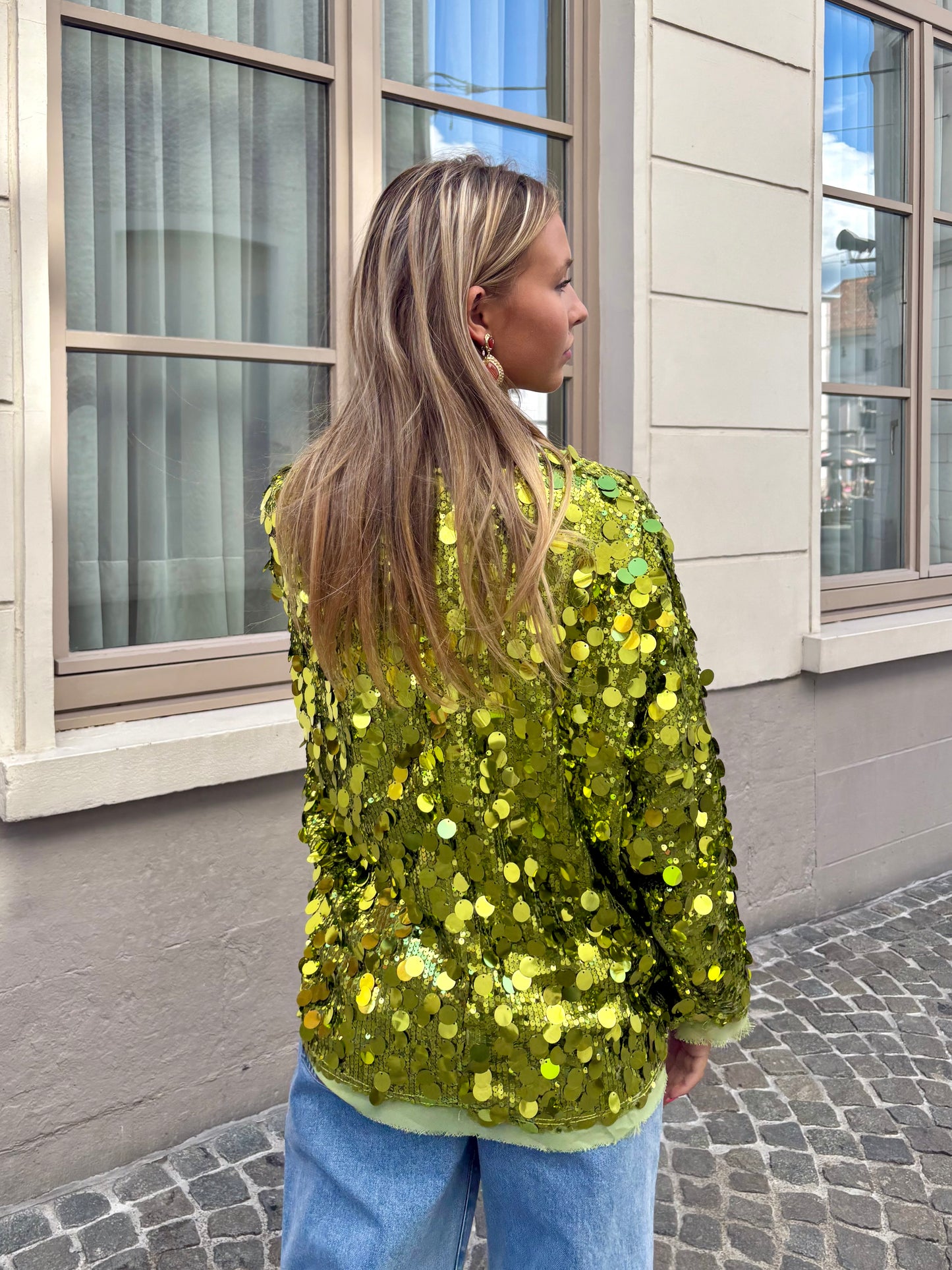 Blouse verte - STRASS