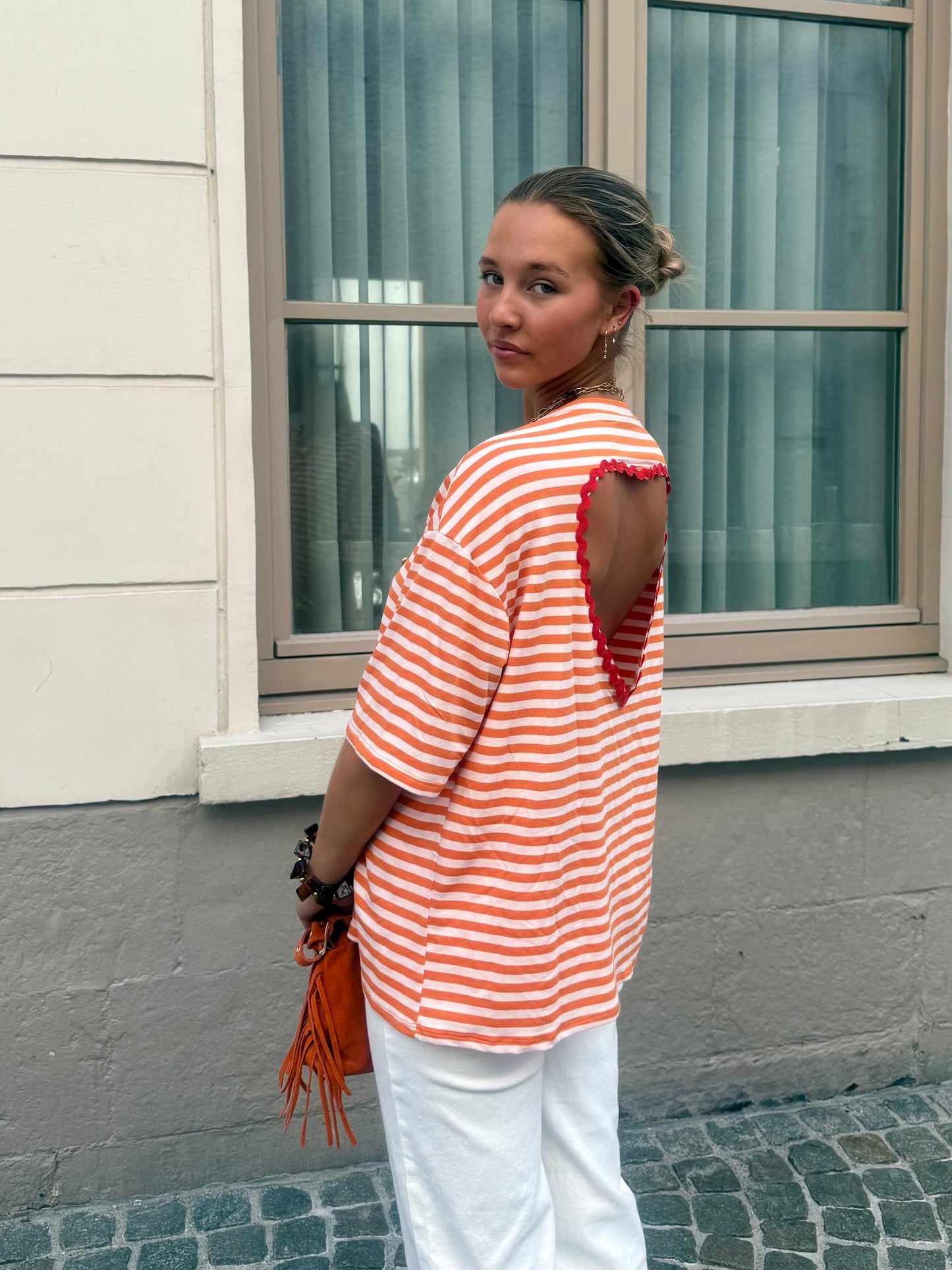 T-shirt orange - CŒUR