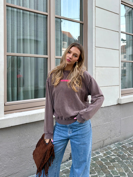 Sweat brun - HAPPINESS