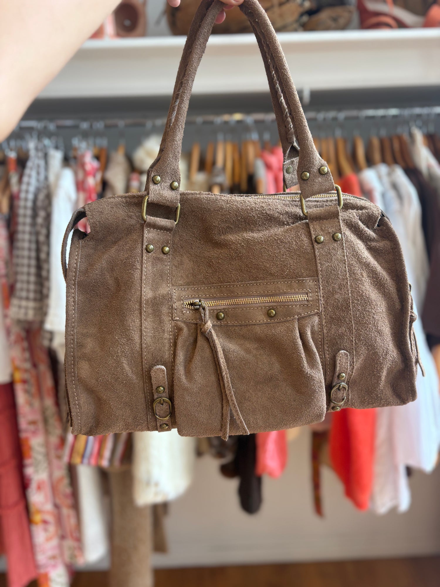 Sac taupe (daim) NINA – Aloha Boutique - Main Image