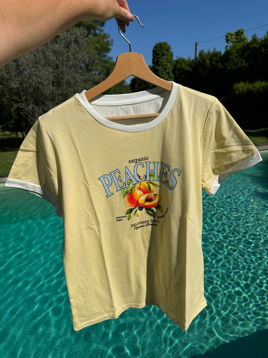 T-shirt jaune - PEACHES