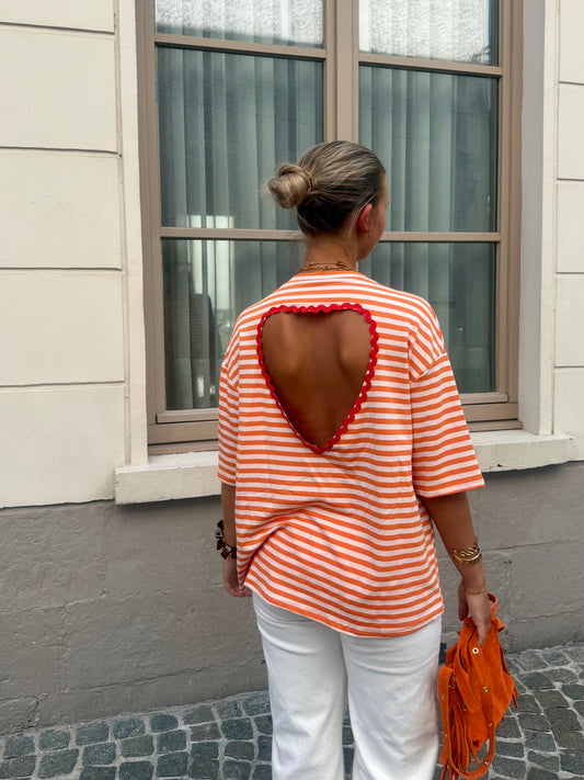 T-shirt orange - CŒUR