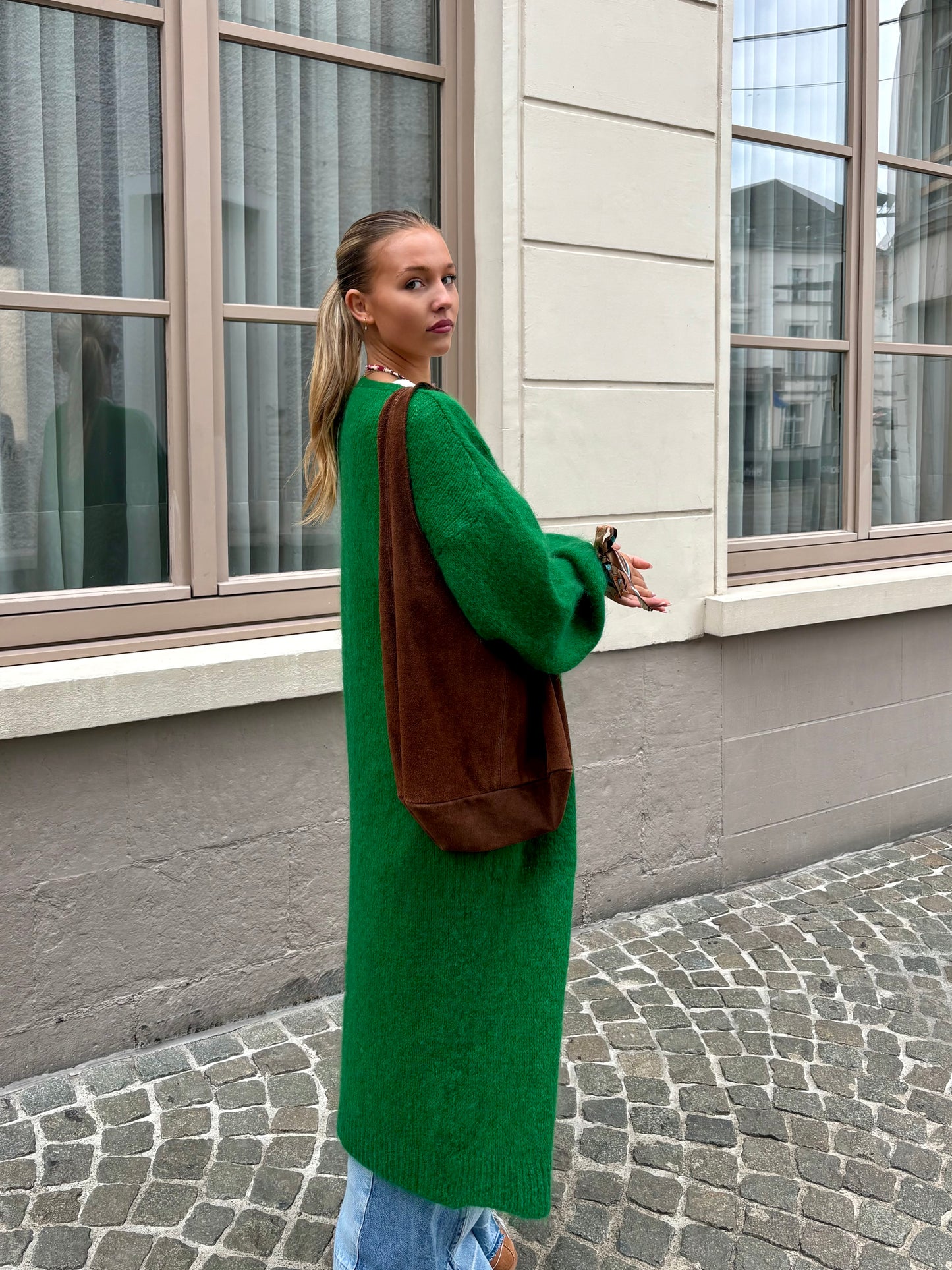 Long gilet vert - MAYA