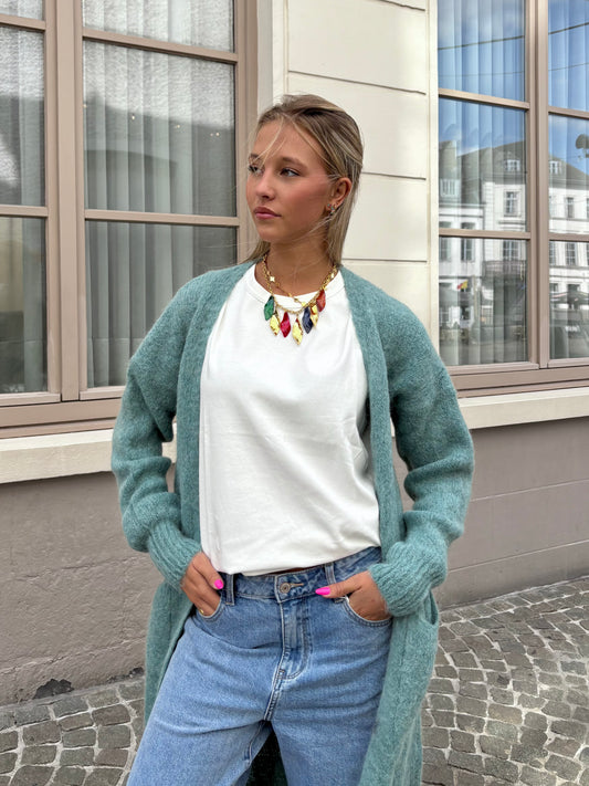 Long gilet vert d’eau - MAYA