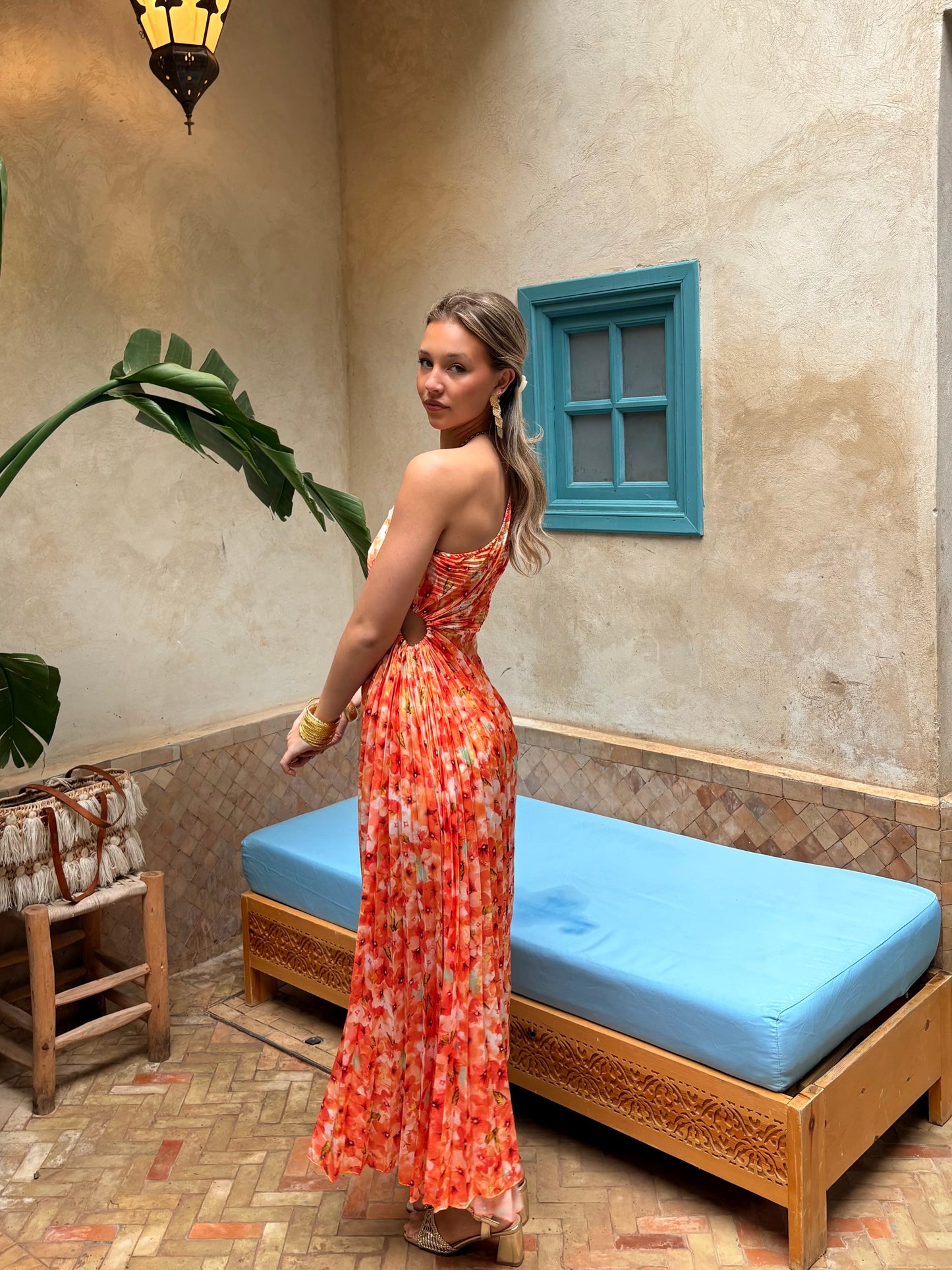 Robe à fleurs orange - TESS
