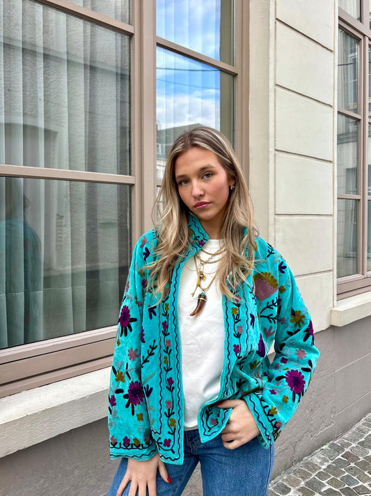 Veste turquoise - TANIA