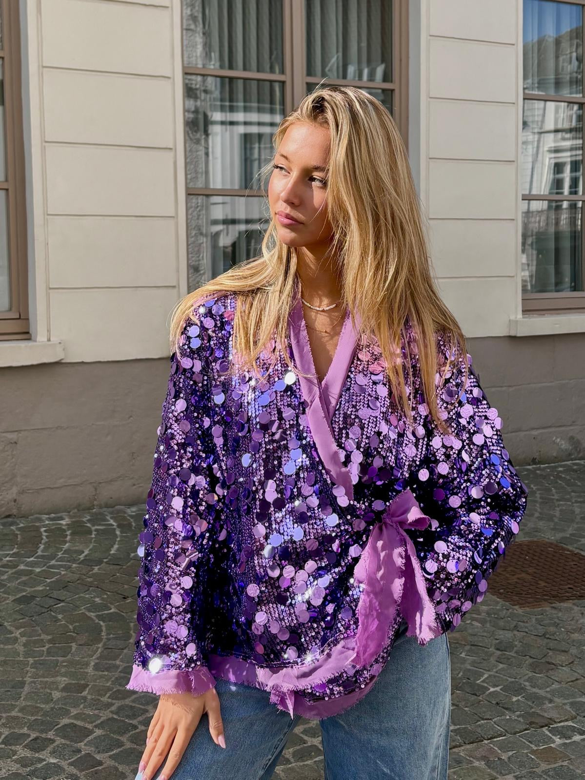 Blouse mauve - STRASS